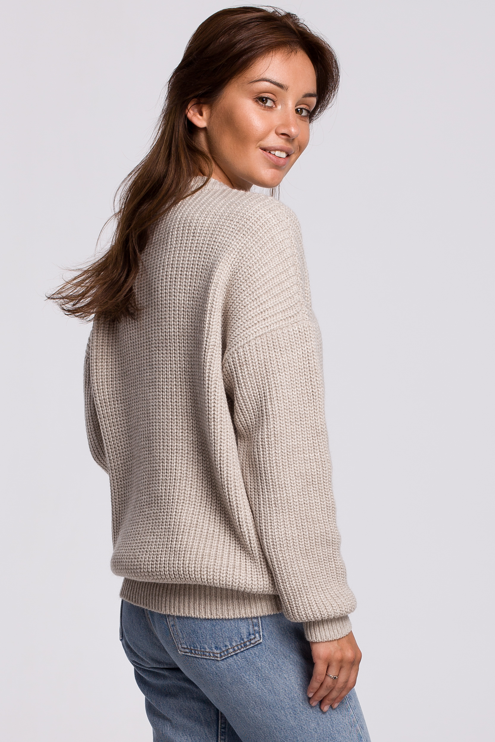BK052 RIBBED KNIT PULLOVER SWEATER – BeWear